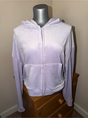 Purple Cropped Velvet Jacket L